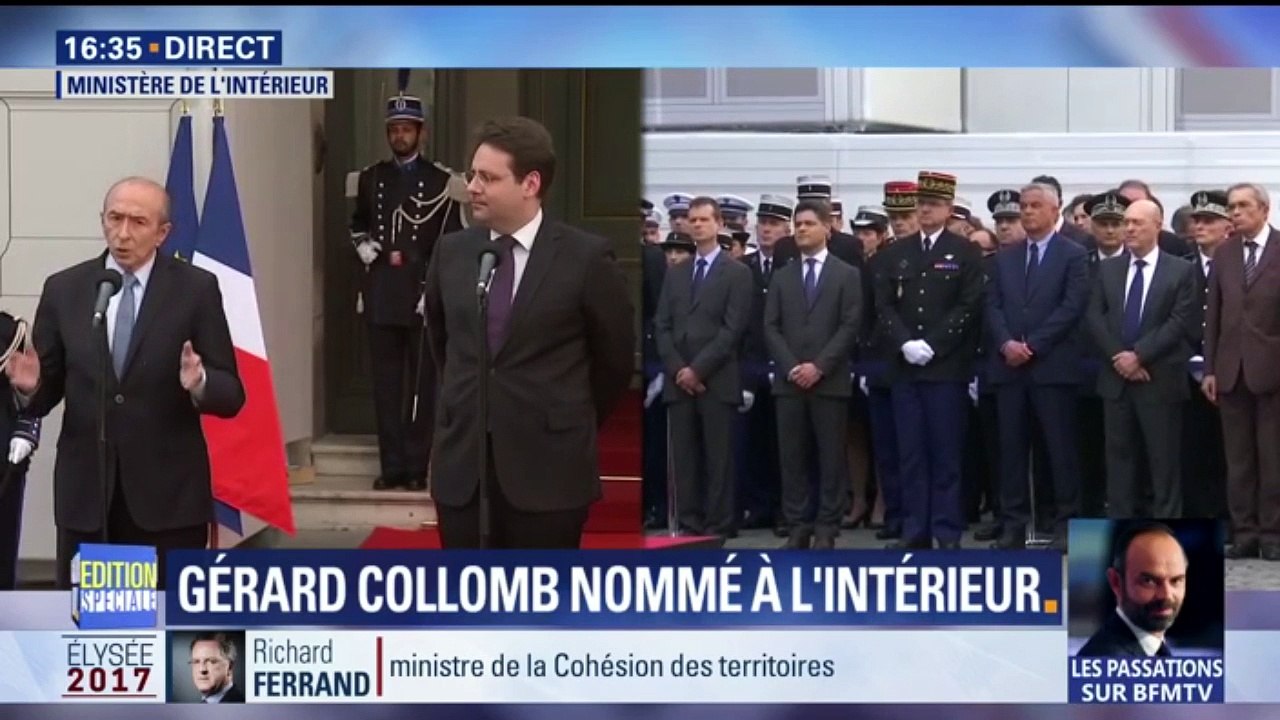 "Mon premier devoir sera de protéger" Les premiers mots de Gérard Collomb, ministre de l'Intérieur