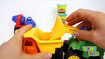 [Play-doh] Cement Mixer Dump Truck Wheel Loader Play Doh Construction Toys for Children Kids Play Dough Fun