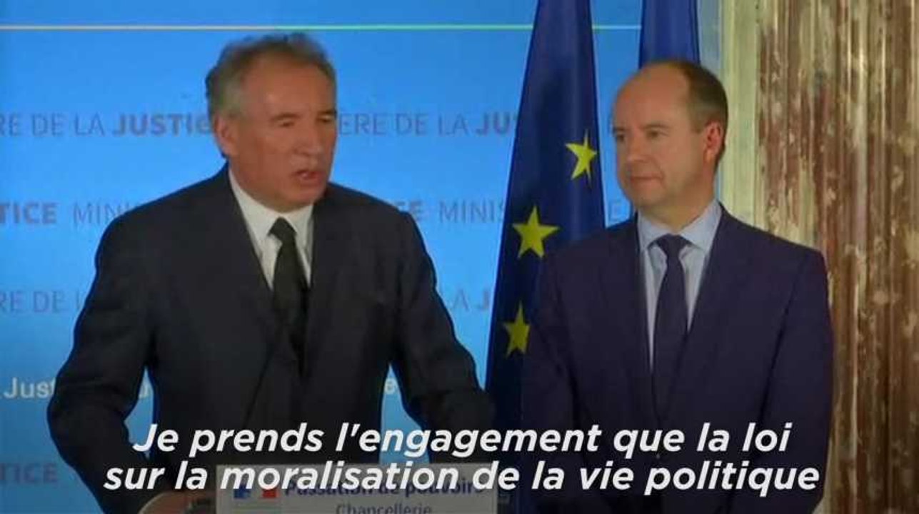 Bayrou : "La loi de moralisation de la vie politique mise en chantier dès demain matin"