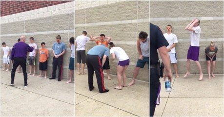 Estudantes aceitam experimentar os efeitos do gás pimenta