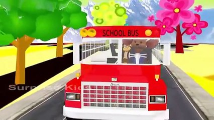 Wheel On The Bus Go Round And Round English Poem With Lyrics  3D Animated Rhymes -