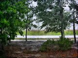 Rain and thunder sounds in a lightning storm sleep music