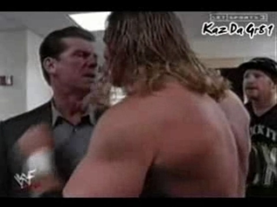 Triple H, Kane & Shane Brawling Backstage