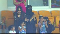 Misbah ul Haq Wife gives Flying Kiss Caught On camera-3rd Test- West Indies v Pakistan at Roseau