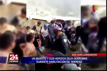 SJL: albañiles terminaron sepultados tras avalancha de tierra y piedras