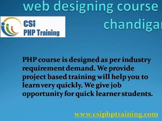 web designing course in chandigarh