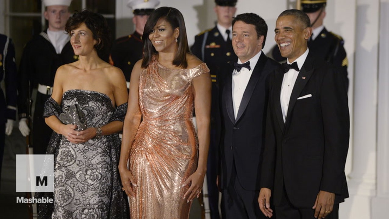 Social media is obsessing over Michelle Obama's state dinner dress