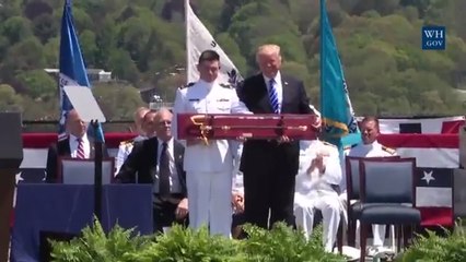 Homeland Security Chief Jokes to Trump About Sword - 'Use That on the Press, Sir'