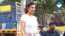 Shilpa Shetty inaugurates a Yoga sculpture in Mumbai