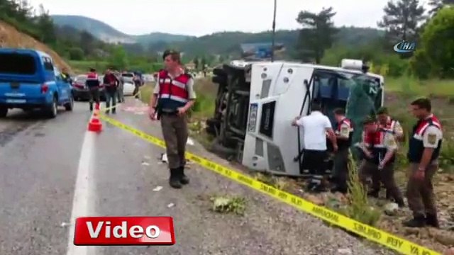 Muğla-Denizli yolunda otobüs devrildi: 16 yaralı
