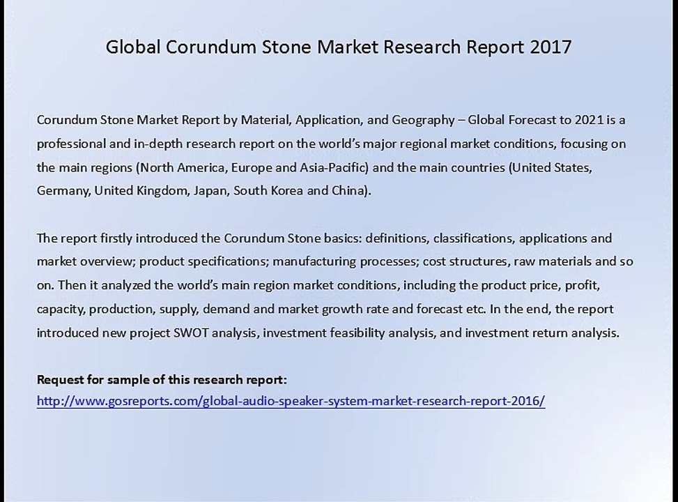 Global Corundum Stone Market Research Report 2017