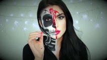 Half Skull Half Pin Up Glam | Halloween Look