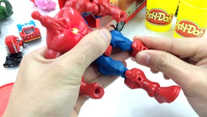 Learn Colors with McQueen and Mack Truck Toy Coloring for Children - Spiderman & Colors for Kids