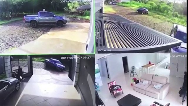 Descubre ladrones en su casa y los atropella con un 4x4