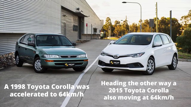 Crash test entre une Toyota Corolla de 1998 et de 2015 : laquelle sera la plus endommagée ?