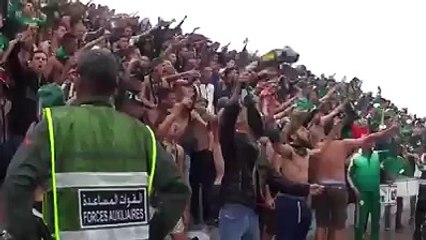 عندما تبدع جماهير الرجاء المغربي بأغنية يا جزايري حنا خاوا و دمنا عربي