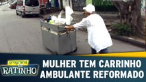 Moça tem carrinho ambulante reformado