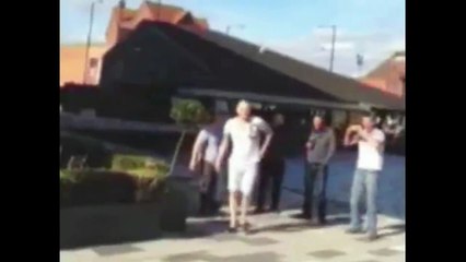 Man epicly fails to jump across the river