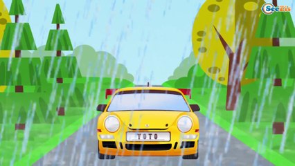 Police Car & Racing Cars w Big Bus and Tow Truck - Cop Car Real Race Cartoon for Kids