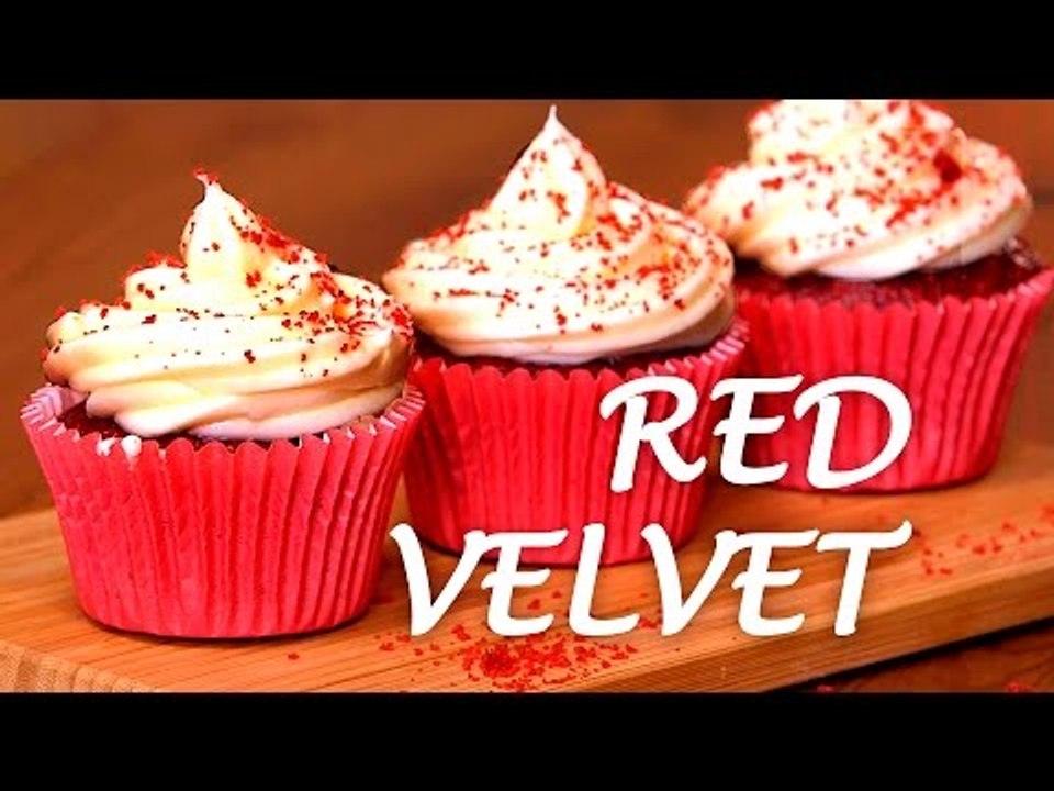 Cómo hacer Cupcakes RED VELVET | Receta FÁCIL p...