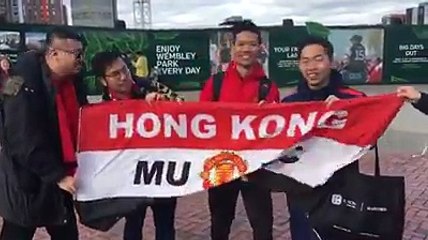 Manchester United fans at Wembley 26 Feb 2017