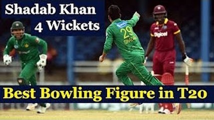 Shadab Khan Bowls Most Economical 4-Over Spell On T20I Debut Wickets vs West Indies