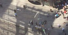 Wounded Pedestrians Lay on Sidewalk in Times Square