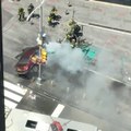 Firefighters Extinguish Blaze After Car Hits Pedestrians at Times Square