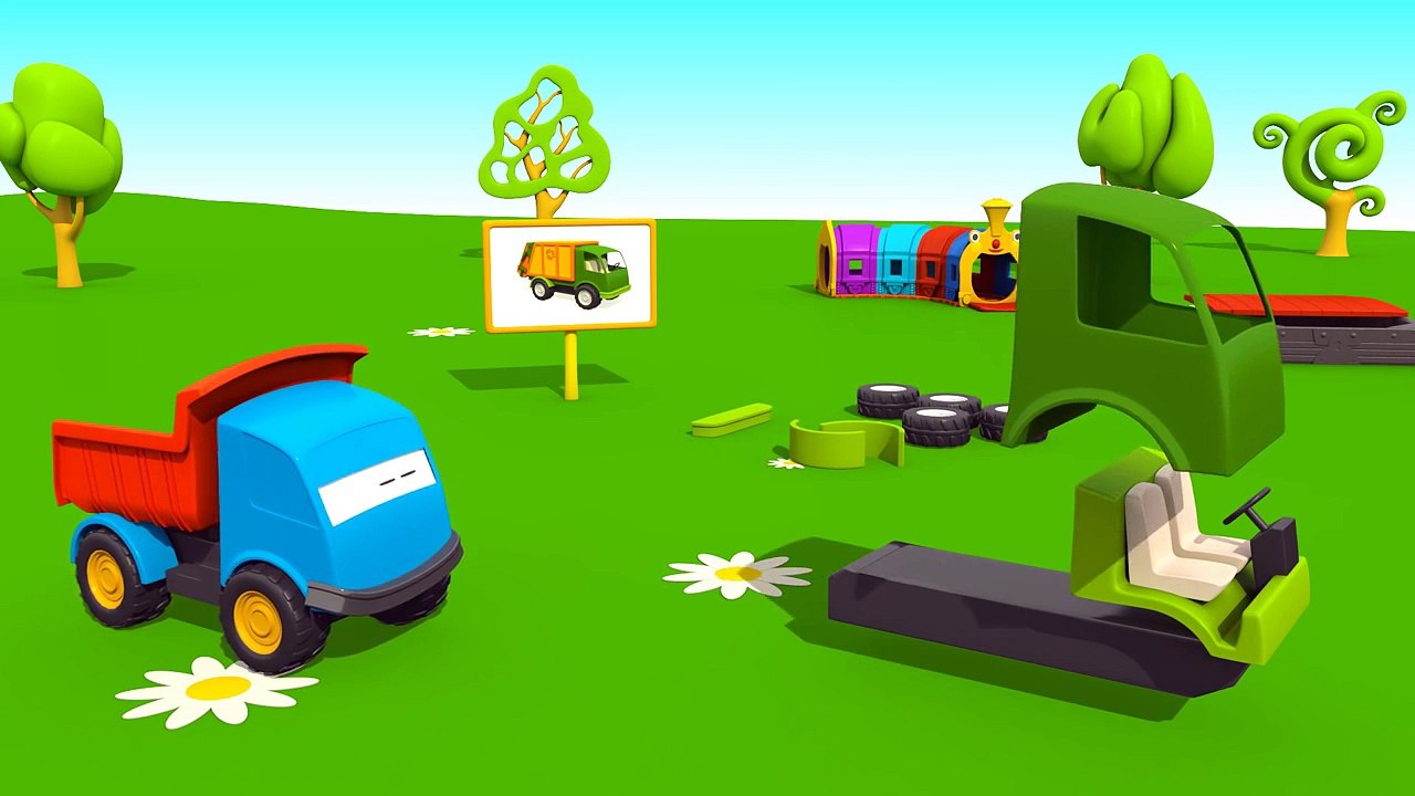 NEU! Leo der neugierige Lastwagen - Teile eines Müllwagens - Lernanimation für Kinder