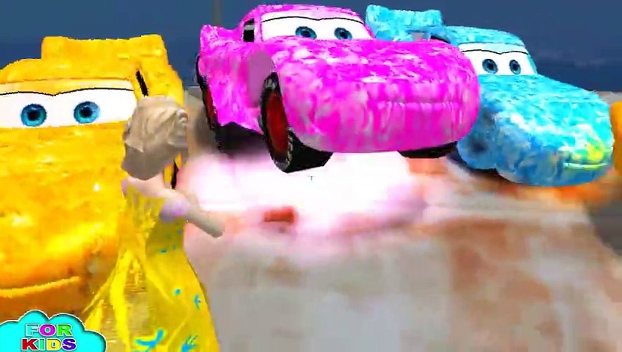 Frozen Elsa COLORS & Disney Pixar Cars Lightning McQueen EPIC PARTY Fun Movie + Nursery Rhymes Songs