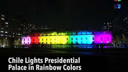 Chile Lights Presidential Palace in Rainbow Colors