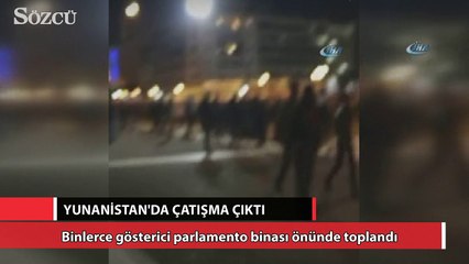 Yunanistan’da binlerce gösterici parlamento önünde toplandı