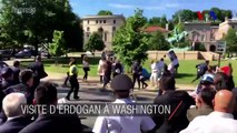 Visite d'Erdogan à Washington- ses gardes du corps attaquent des manifestants