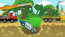 El Coche de Policía es Azul y el Camión de bomberos - Dibujo animado de coches - Carritos Para Niños