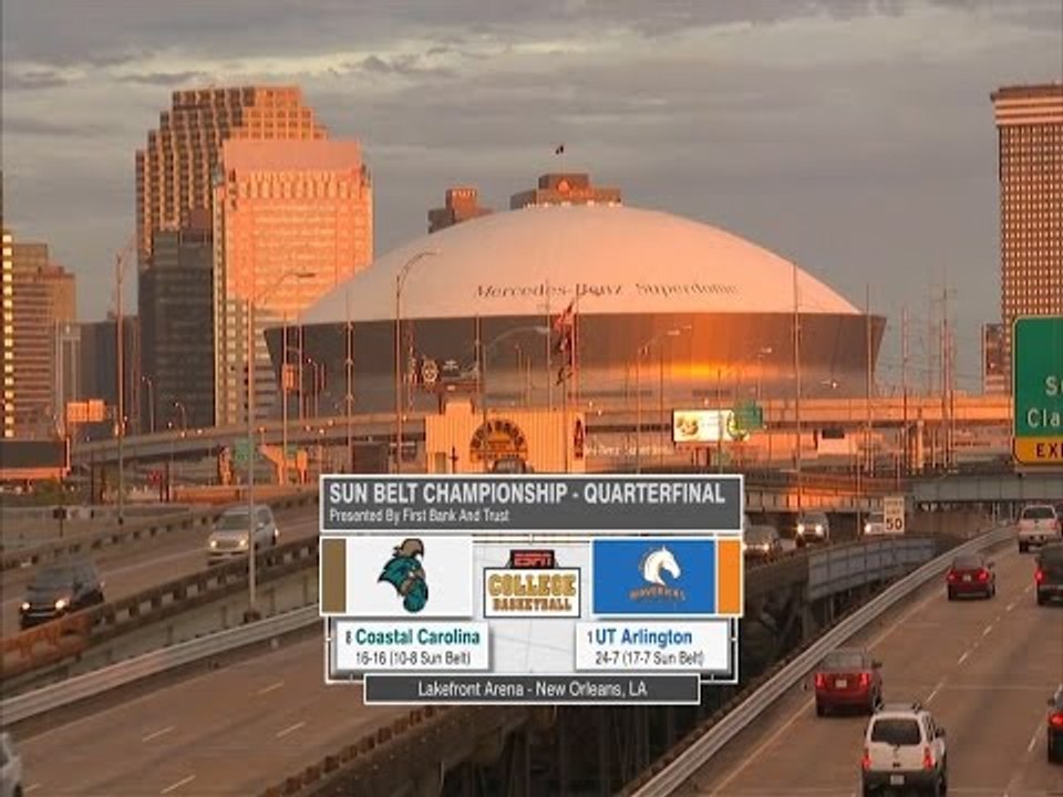 2017 Sun Belt Men's Basketball Champ: Quarterfinal Highlights UTA vs Coastal Carolina