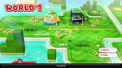 Super Mario 3D World -Part 1 HD - 100% Walkthrough - World 1 (1-1, 1-2, 1-A, 1-3) - Green Stars & Stamps
