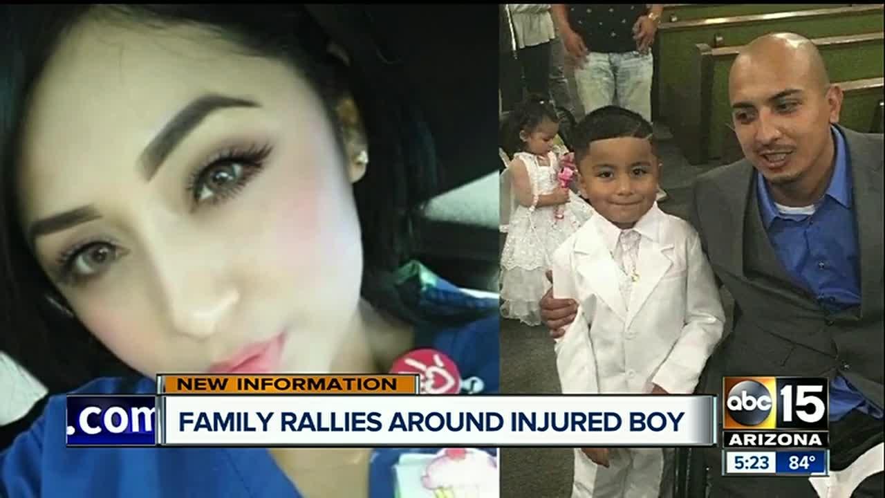 Family rallies around injured boy and his father after crash