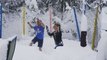 Nederland Residents Jump on Trampoline Buried Under Snow