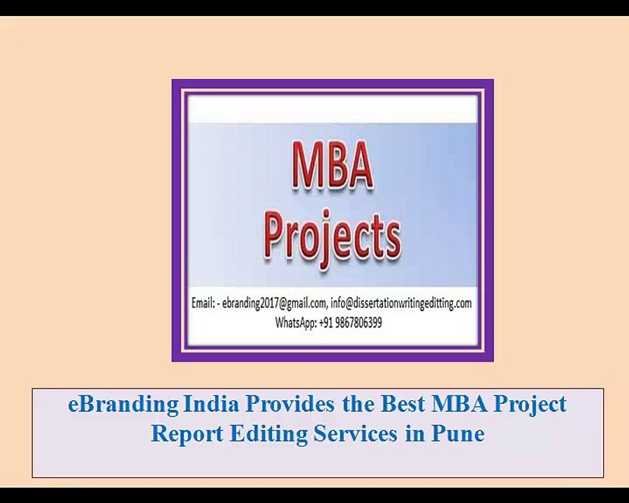 eBranding India Provides the Best MBA Project Report Editing Services in Pune