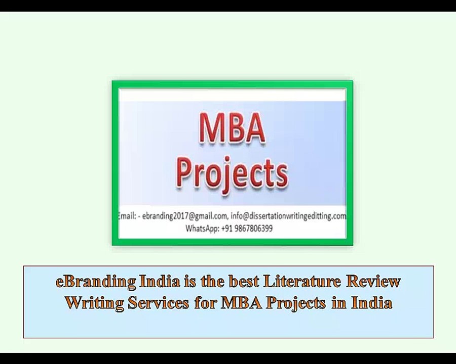 eBranding India is the best Literature Review Writing Services for MBA Projects in India