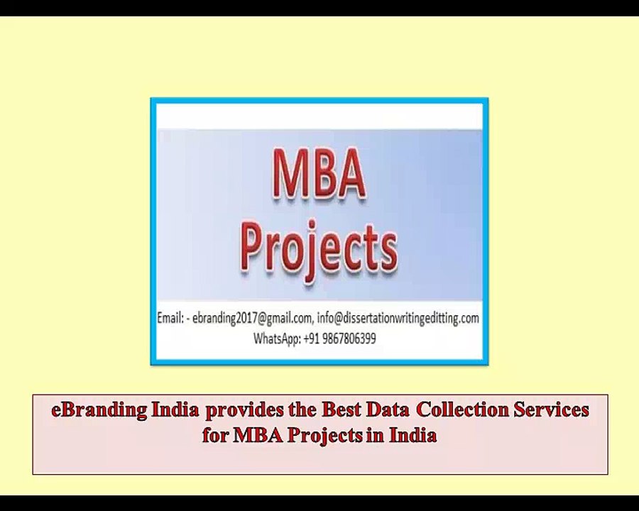 eBranding India provides the Best Data Collection Services for MBA Projects in India