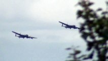 Avro Lancasters FM213 and PA474 arrive at RAF Waddington 21st August 2014