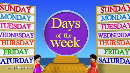 Days of the Week - 3D Animation English Nursery rhyme for children