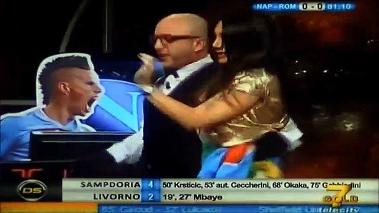 Marika Fruscio Trully football fans UPSKIRT (BOOBS show)