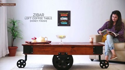 Coffee Table - Buy Zibar Loft Coffee Table (Honey Finish) Online - Wooden Street