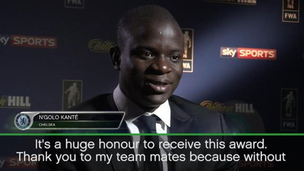 Télécharger la video: 'A huge honour' to win footballer of the year - Kante