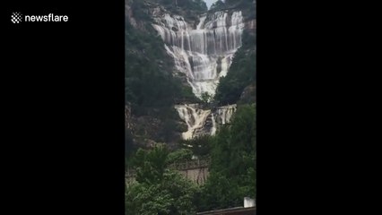 Dried-up waterfall comes 'back to life' after 60 years