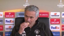 Mourinho takes the biscuit before press conference
