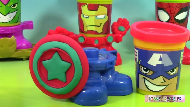 Pâte à modeler Play doh Can heads Spiderman Bouffon Vert Iron Man Captain  America - video Dailymotion