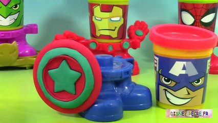 Pâte à modeler Play doh Can heads Spiderman Bouffon Vert Iron Man Captain America